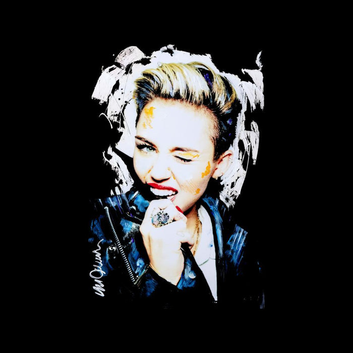 Sidney Maurer Original Portrait Of Miley Cyrus Biting Collar Kids Varsity Jacket - Kids Boys Varsity Jacket