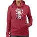 Sidney Maurer Original Portrait Of Miley Cyrus Biting Collar Womens Hooded Sweatshirt - Womens Hooded Sweatshirt