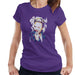 Sidney Maurer Original Portrait Of Miley Cyrus Biting Collar Womens T-Shirt - Small / Purple - Womens T-Shirt