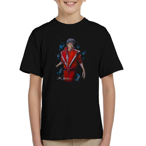 Sidney Maurer Original Portrait Of Michael Jackson Thriller Kids T-Shirt - Kids Boys T-Shirt