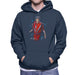 Sidney Maurer Original Portrait Of Michael Jackson Thriller Mens Hooded Sweatshirt - Small / Navy Blue - Mens Hooded Sweatshirt