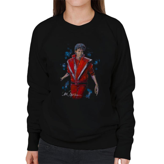 Sidney Maurer Original Portrait Of Michael Jackson Thriller Womens Sweatshirt - Womens Sweatshirt