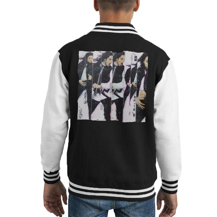 Sidney Maurer Original Portrait Of Michael Jackson 90s Kids Varsity Jacket - Kids Boys Varsity Jacket