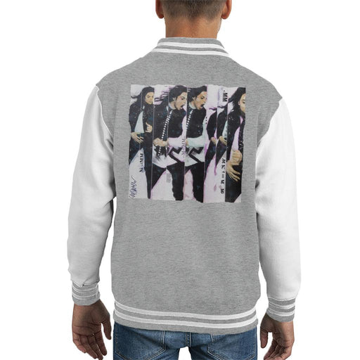 Sidney Maurer Original Portrait Of Michael Jackson 90s Kids Varsity Jacket - Kids Boys Varsity Jacket