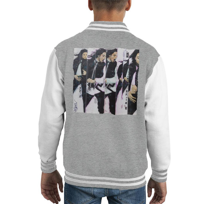 Sidney Maurer Original Portrait Of Michael Jackson 90s Kids Varsity Jacket - Kids Boys Varsity Jacket