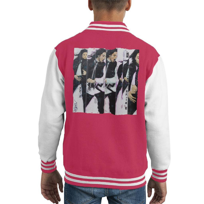 Sidney Maurer Original Portrait Of Michael Jackson 90s Kids Varsity Jacket - Kids Boys Varsity Jacket