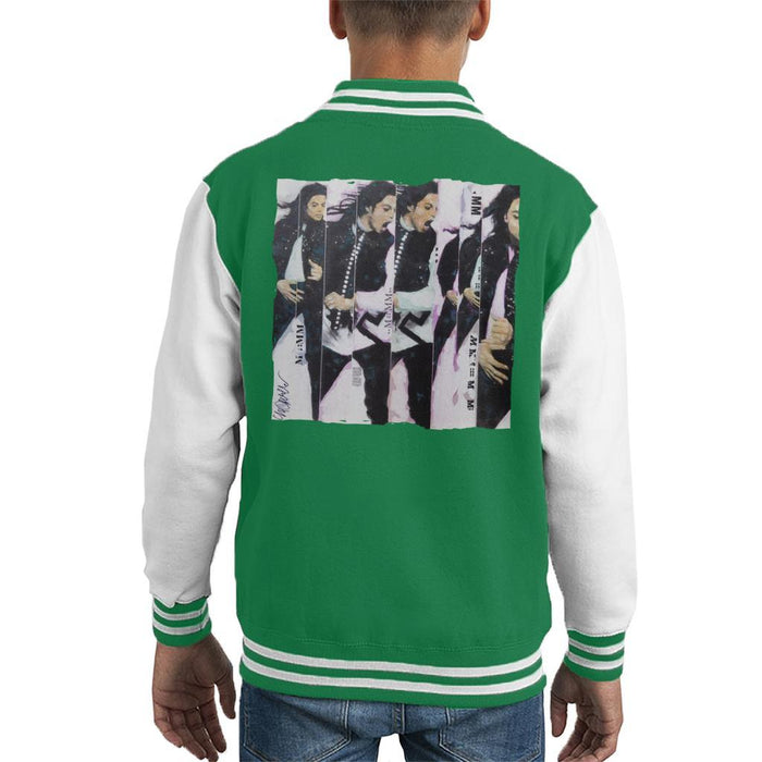 Sidney Maurer Original Portrait Of Michael Jackson 90s Kids Varsity Jacket - Kids Boys Varsity Jacket