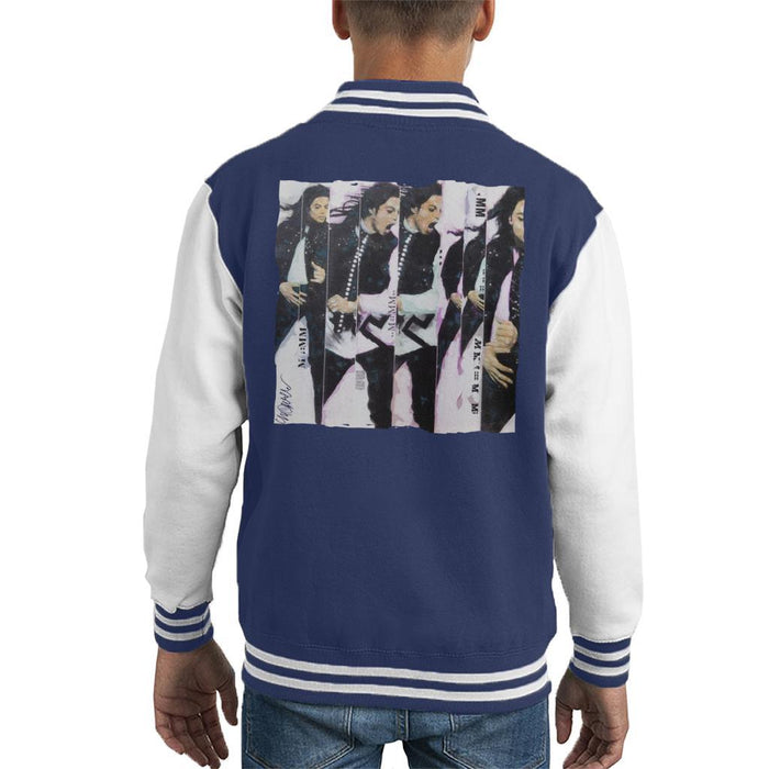 Sidney Maurer Original Portrait Of Michael Jackson 90s Kids Varsity Jacket - Kids Boys Varsity Jacket