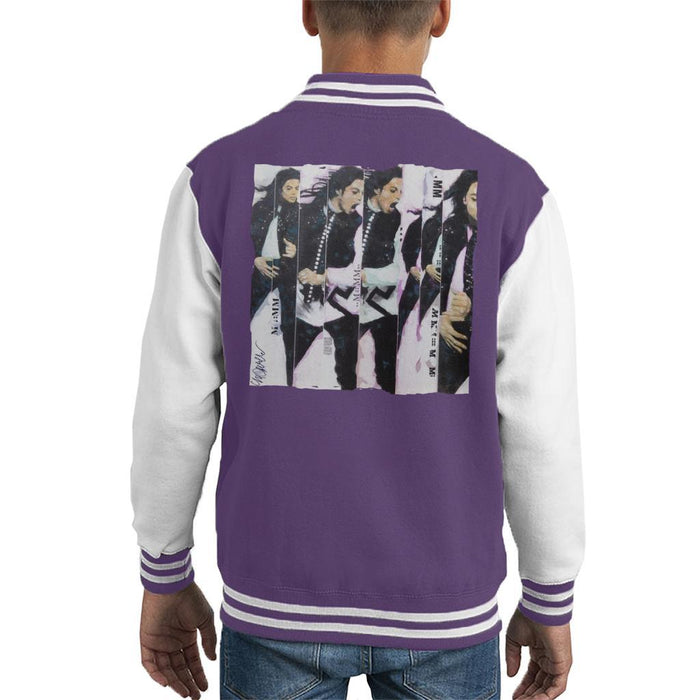 Sidney Maurer Original Portrait Of Michael Jackson 90s Kids Varsity Jacket - Kids Boys Varsity Jacket