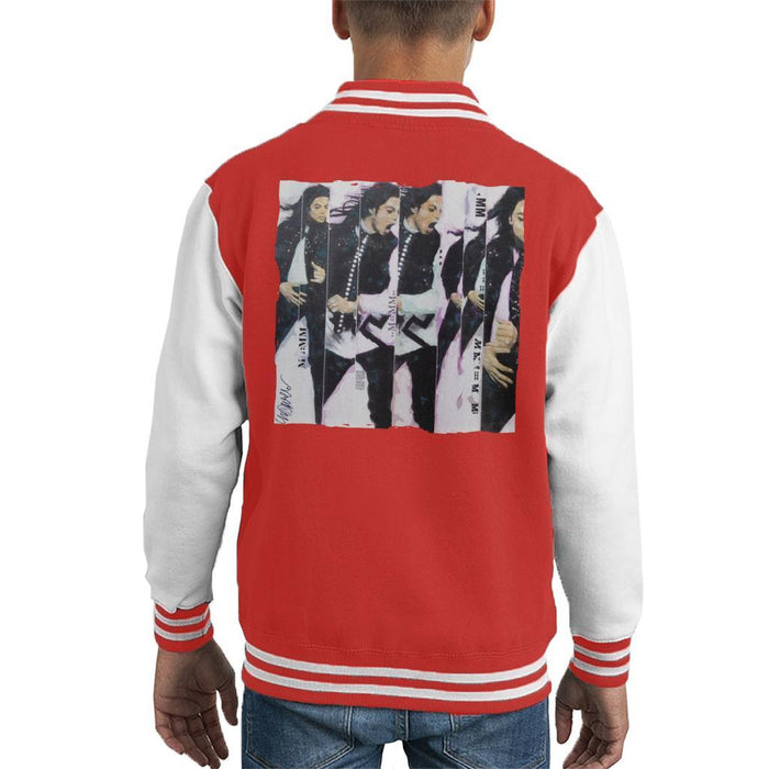 Sidney Maurer Original Portrait Of Michael Jackson 90s Kids Varsity Jacket - Kids Boys Varsity Jacket