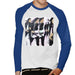 Sidney Maurer Original Portrait Of Michael Jackson 90s Mens Baseball Long Sleeved T-Shirt - Small / White/Royal - Mens Baseball Long Sleeved