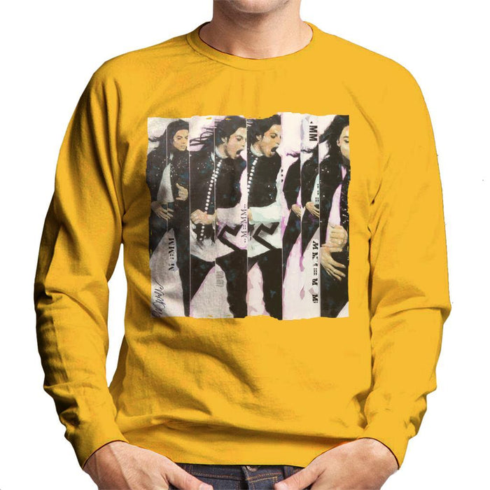 Sidney Maurer Original Portrait Of Michael Jackson 90s Mens Sweatshirt - Small / Gold - Mens Sweatshirt