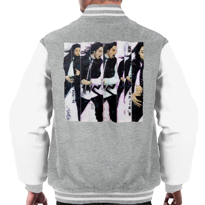 Sidney Maurer Original Portrait Of Michael Jackson 90s Mens Varsity Jacket - Mens Varsity Jacket