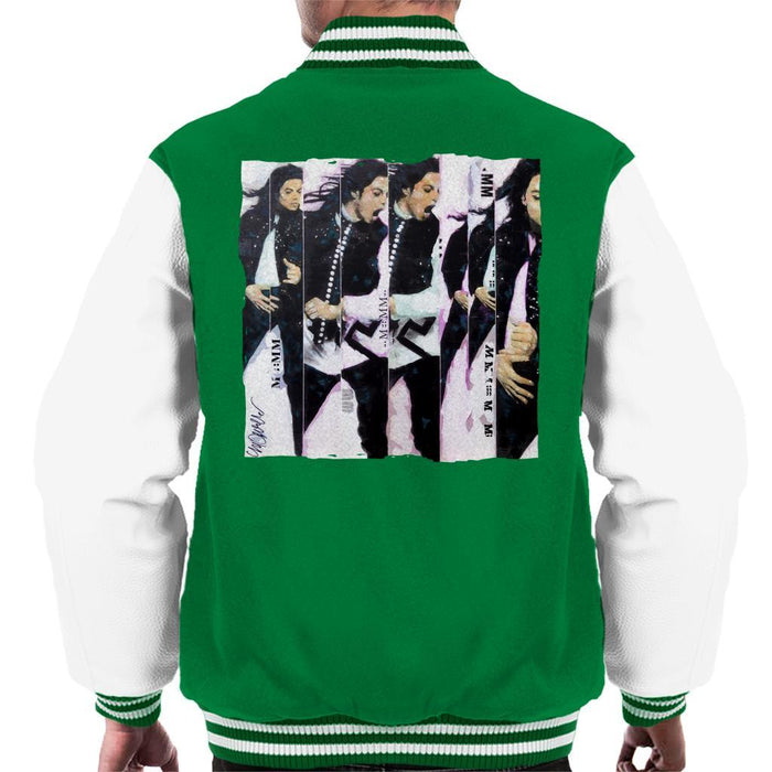 Sidney Maurer Original Portrait Of Michael Jackson 90s Mens Varsity Jacket - Mens Varsity Jacket