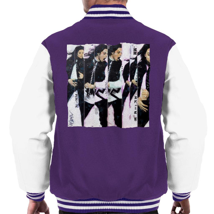 Sidney Maurer Original Portrait Of Michael Jackson 90s Mens Varsity Jacket - Mens Varsity Jacket