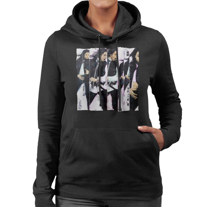 Sidney Maurer Original Portrait Of Michael Jackson 90s Womens Hooded Sweatshirt - Womens Hooded Sweatshirt