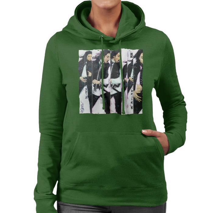 Sidney Maurer Original Portrait Of Michael Jackson 90s Womens Hooded Sweatshirt - Womens Hooded Sweatshirt