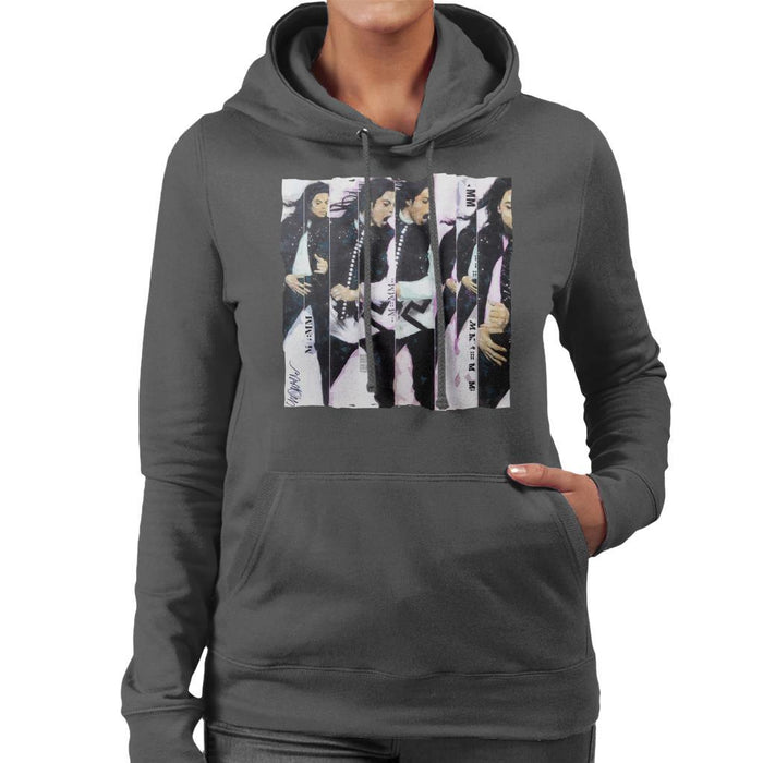 Sidney Maurer Original Portrait Of Michael Jackson 90s Womens Hooded Sweatshirt - Womens Hooded Sweatshirt