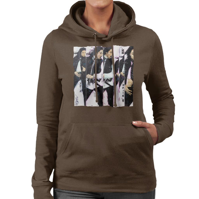 Sidney Maurer Original Portrait Of Michael Jackson 90s Womens Hooded Sweatshirt - Womens Hooded Sweatshirt