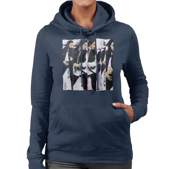 Sidney Maurer Original Portrait Of Michael Jackson 90s Womens Hooded Sweatshirt - Womens Hooded Sweatshirt