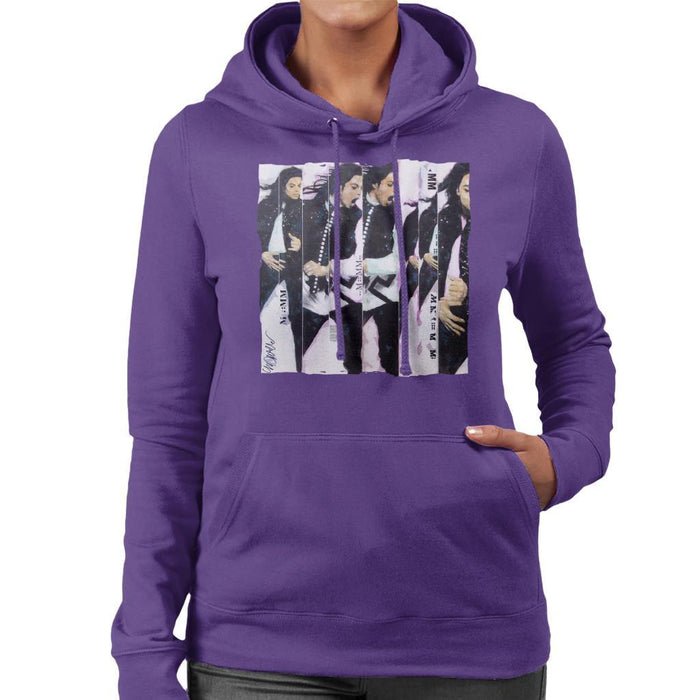 Sidney Maurer Original Portrait Of Michael Jackson 90s Womens Hooded Sweatshirt - Womens Hooded Sweatshirt