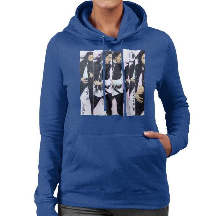 Sidney Maurer Original Portrait Of Michael Jackson 90s Womens Hooded Sweatshirt - Womens Hooded Sweatshirt