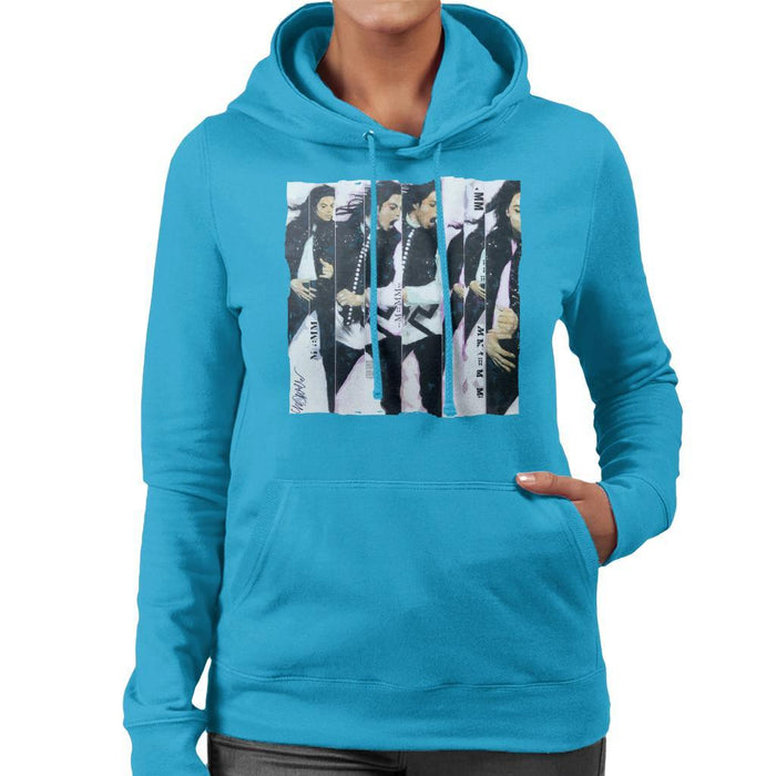 Sidney Maurer Original Portrait Of Michael Jackson 90s Womens Hooded Sweatshirt - Womens Hooded Sweatshirt