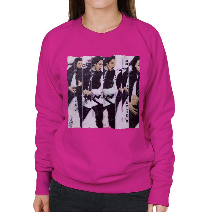 Sidney Maurer Original Portrait Of Michael Jackson 90s Womens Sweatshirt - Womens Sweatshirt
