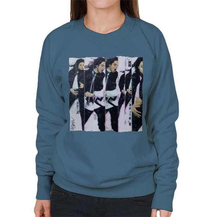 Sidney Maurer Original Portrait Of Michael Jackson 90s Womens Sweatshirt - Womens Sweatshirt