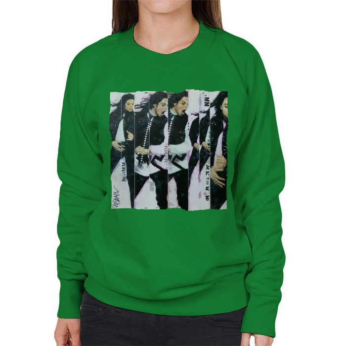 Sidney Maurer Original Portrait Of Michael Jackson 90s Womens Sweatshirt - Womens Sweatshirt