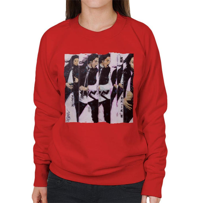 Sidney Maurer Original Portrait Of Michael Jackson 90s Womens Sweatshirt - Womens Sweatshirt