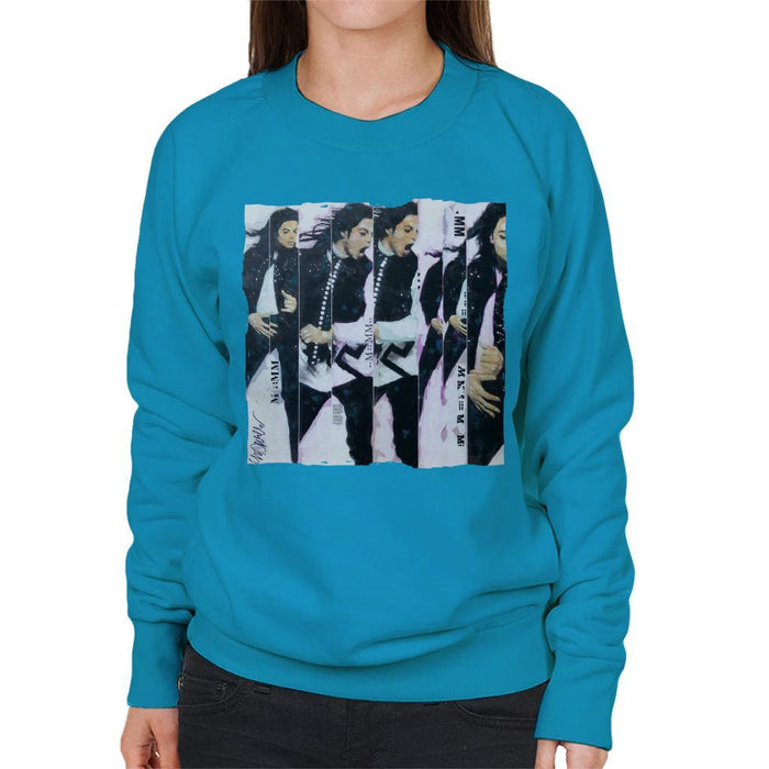 Sidney Maurer Original Portrait Of Michael Jackson 90s Womens Sweatshirt - Womens Sweatshirt