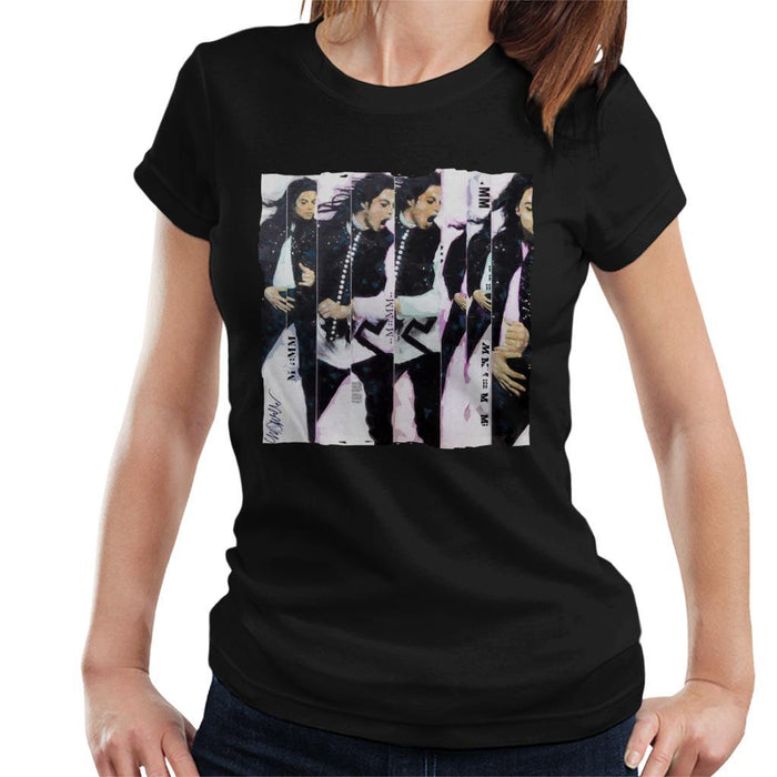 Sidney Maurer Original Portrait Of Michael Jackson 90s Womens T-Shirt - Womens T-Shirt