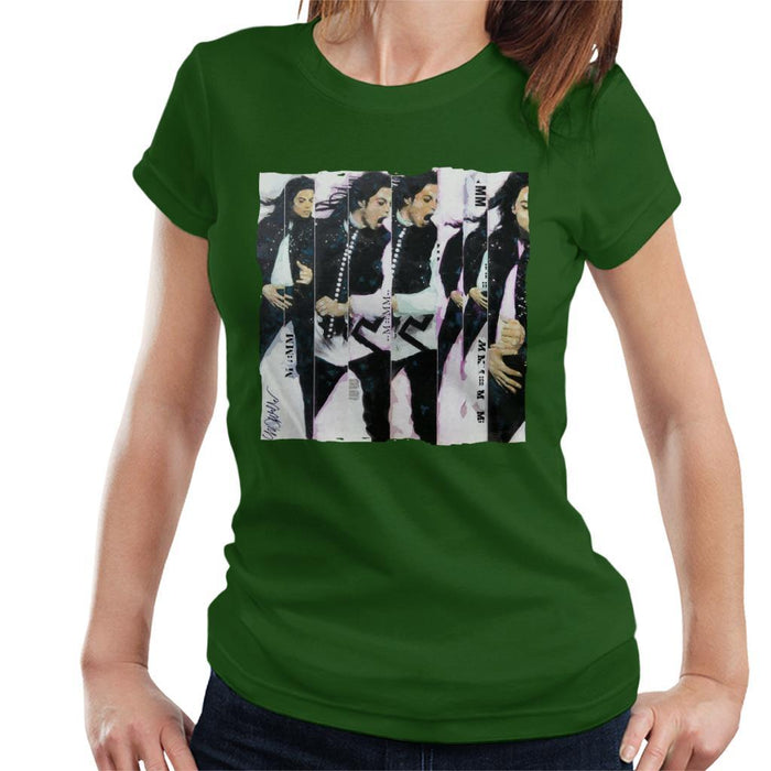 Sidney Maurer Original Portrait Of Michael Jackson 90s Womens T-Shirt - Womens T-Shirt