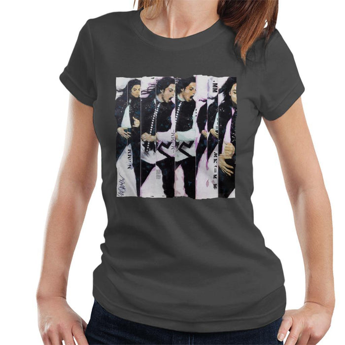 Sidney Maurer Original Portrait Of Michael Jackson 90s Womens T-Shirt - Womens T-Shirt