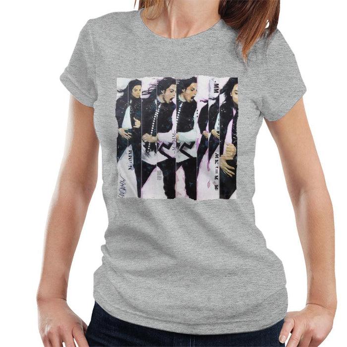Sidney Maurer Original Portrait Of Michael Jackson 90s Womens T-Shirt - Womens T-Shirt