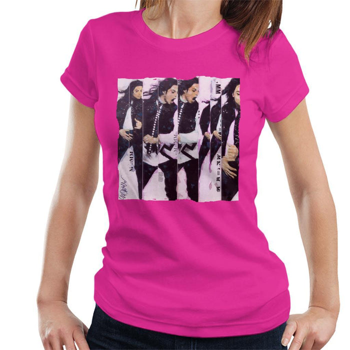 Sidney Maurer Original Portrait Of Michael Jackson 90s Womens T-Shirt - Womens T-Shirt