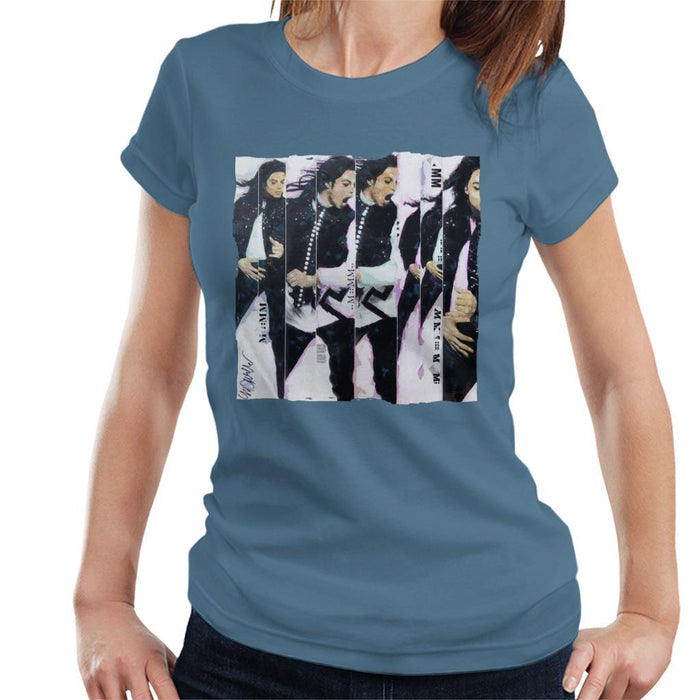 Sidney Maurer Original Portrait Of Michael Jackson 90s Womens T-Shirt - Womens T-Shirt
