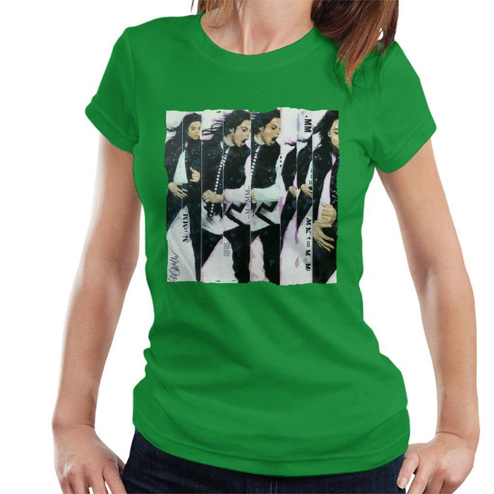 Sidney Maurer Original Portrait Of Michael Jackson 90s Womens T-Shirt - Womens T-Shirt