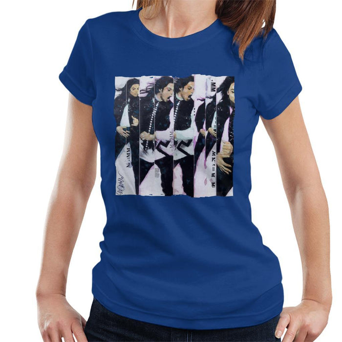 Sidney Maurer Original Portrait Of Michael Jackson 90s Womens T-Shirt - Womens T-Shirt