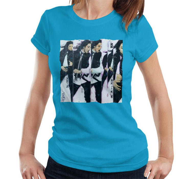 Sidney Maurer Original Portrait Of Michael Jackson 90s Womens T-Shirt - Womens T-Shirt