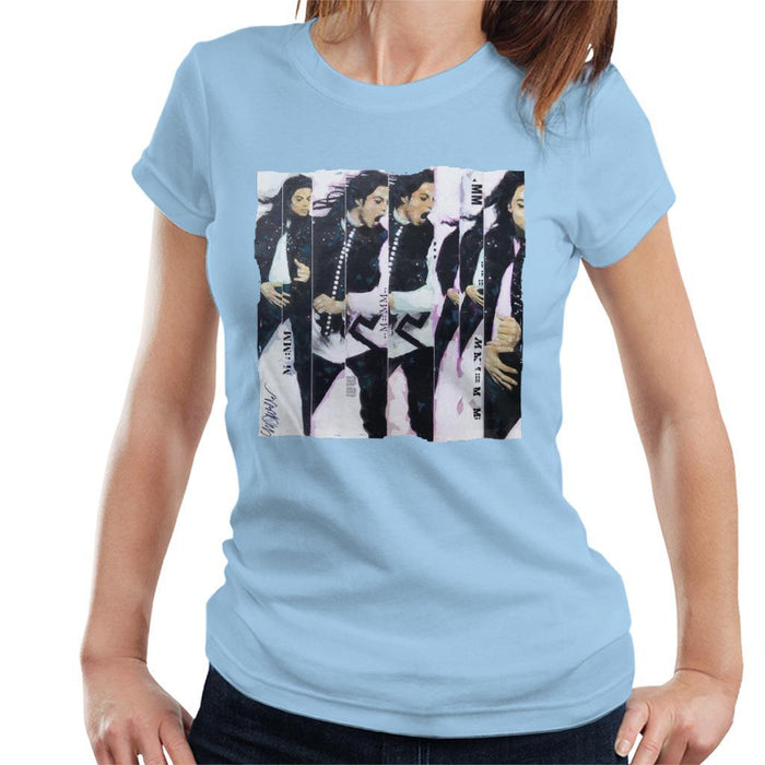 Sidney Maurer Original Portrait Of Michael Jackson 90s Womens T-Shirt - Womens T-Shirt