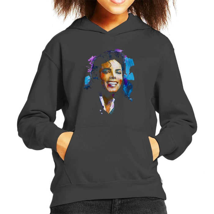 Sidney Maurer Original Portrait Of Michael Jackson Smile Kids Hooded Sweatshirt - Kids Boys Hooded Sweatshirt