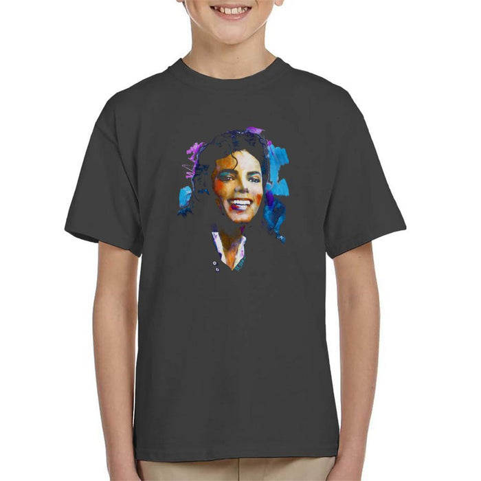 Sidney Maurer Original Portrait Of Michael Jackson Smile Kids T-Shirt - Kids Boys T-Shirt