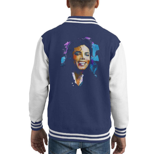 Sidney Maurer Original Portrait Of Michael Jackson Smile Kids Varsity Jacket - Kids Boys Varsity Jacket