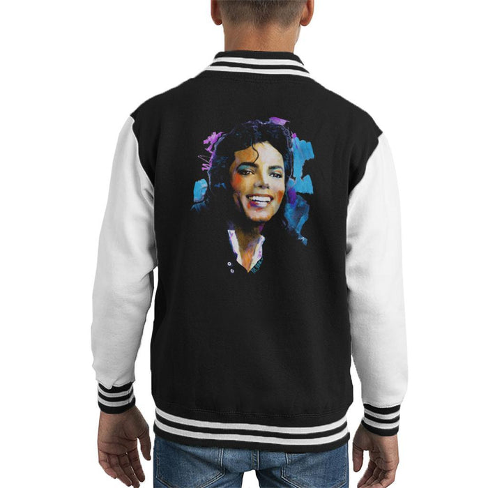 Sidney Maurer Original Portrait Of Michael Jackson Smile Kids Varsity Jacket - Kids Boys Varsity Jacket