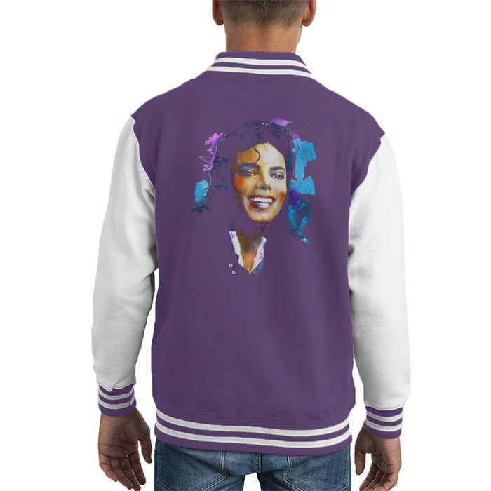 Sidney Maurer Original Portrait Of Michael Jackson Smile Kids Varsity Jacket - Kids Boys Varsity Jacket