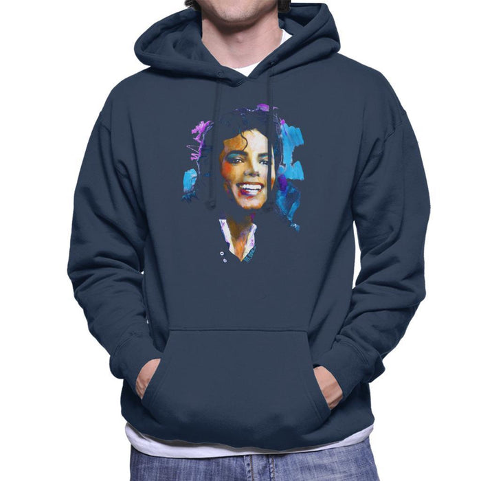 Sidney Maurer Original Portrait Of Michael Jackson Smile Mens Hooded Sweatshirt - Mens Hooded Sweatshirt