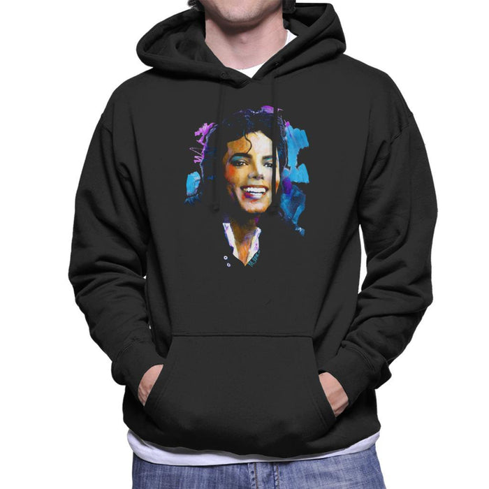 Sidney Maurer Original Portrait Of Michael Jackson Smile Mens Hooded Sweatshirt - Mens Hooded Sweatshirt