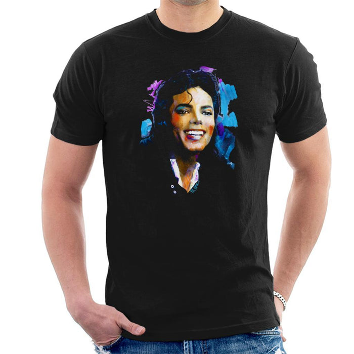 Sidney Maurer Original Portrait Of Michael Jackson Smile Mens T-Shirt - Mens T-Shirt